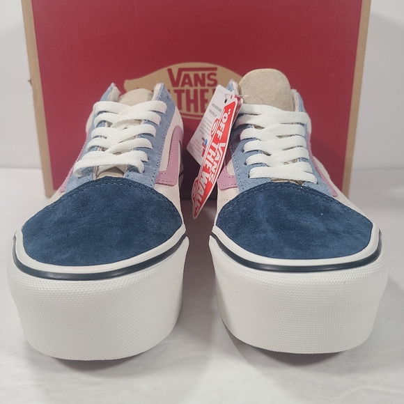 Vans Old Skool Stackform Platform Pig Suede Sherpa Multi Color Sneakers Women 7 - Picture 3 of 12